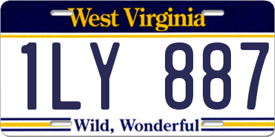 WV license plate 1LY887