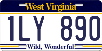 WV license plate 1LY890