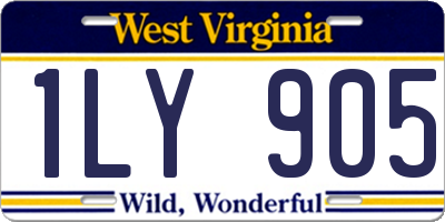 WV license plate 1LY905