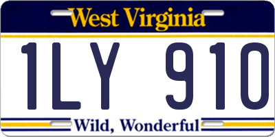 WV license plate 1LY910