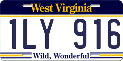 WV license plate 1LY916