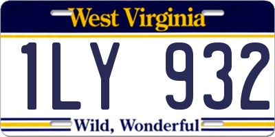 WV license plate 1LY932