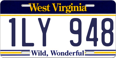 WV license plate 1LY948