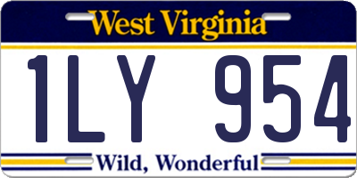 WV license plate 1LY954