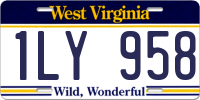 WV license plate 1LY958