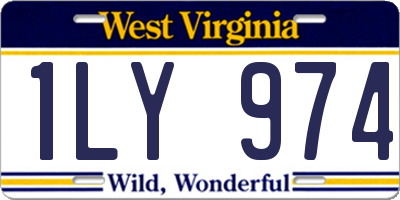 WV license plate 1LY974