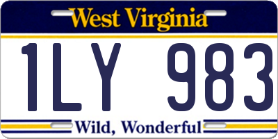 WV license plate 1LY983