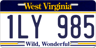 WV license plate 1LY985