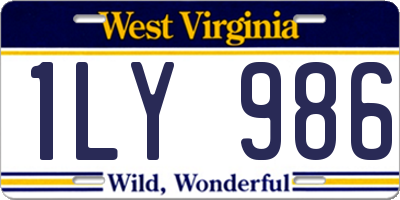 WV license plate 1LY986