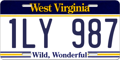 WV license plate 1LY987