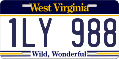 WV license plate 1LY988