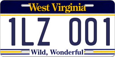 WV license plate 1LZ001