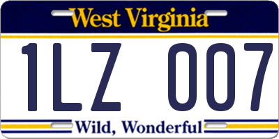 WV license plate 1LZ007