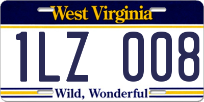 WV license plate 1LZ008