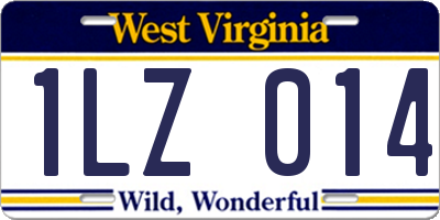 WV license plate 1LZ014