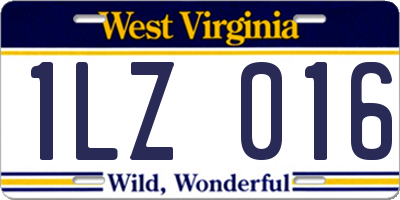 WV license plate 1LZ016