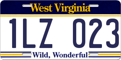 WV license plate 1LZ023