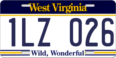 WV license plate 1LZ026
