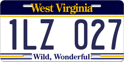 WV license plate 1LZ027