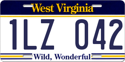 WV license plate 1LZ042