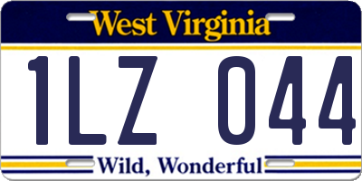 WV license plate 1LZ044