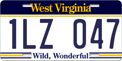 WV license plate 1LZ047