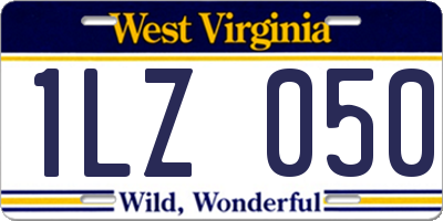 WV license plate 1LZ050