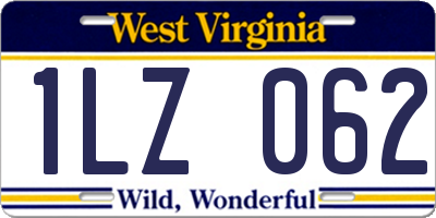 WV license plate 1LZ062