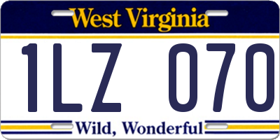 WV license plate 1LZ070