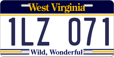 WV license plate 1LZ071