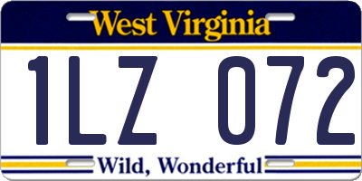 WV license plate 1LZ072