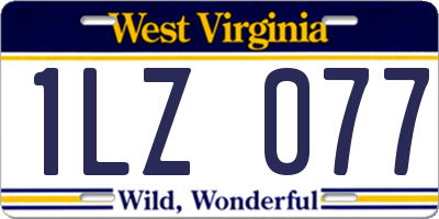 WV license plate 1LZ077