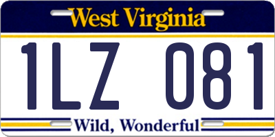 WV license plate 1LZ081