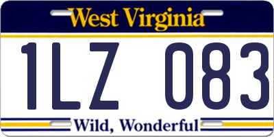 WV license plate 1LZ083