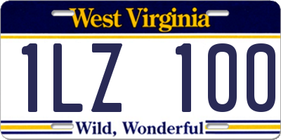 WV license plate 1LZ100