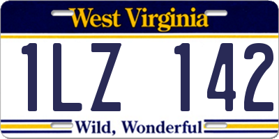 WV license plate 1LZ142