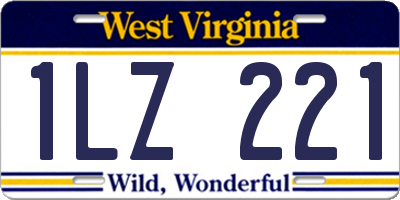 WV license plate 1LZ221