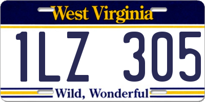 WV license plate 1LZ305