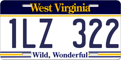 WV license plate 1LZ322
