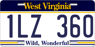 WV license plate 1LZ360
