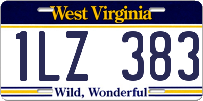 WV license plate 1LZ383