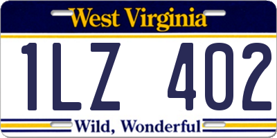 WV license plate 1LZ402