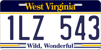 WV license plate 1LZ543