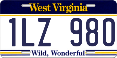 WV license plate 1LZ980