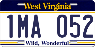 WV license plate 1MA052