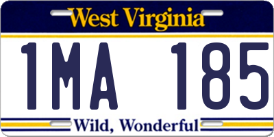 WV license plate 1MA185
