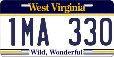 WV license plate 1MA330