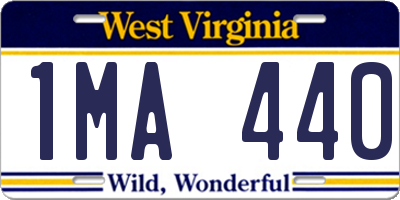 WV license plate 1MA440