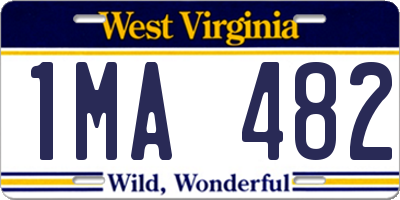 WV license plate 1MA482