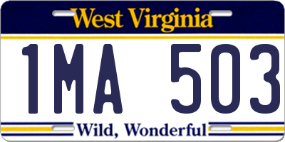 WV license plate 1MA503
